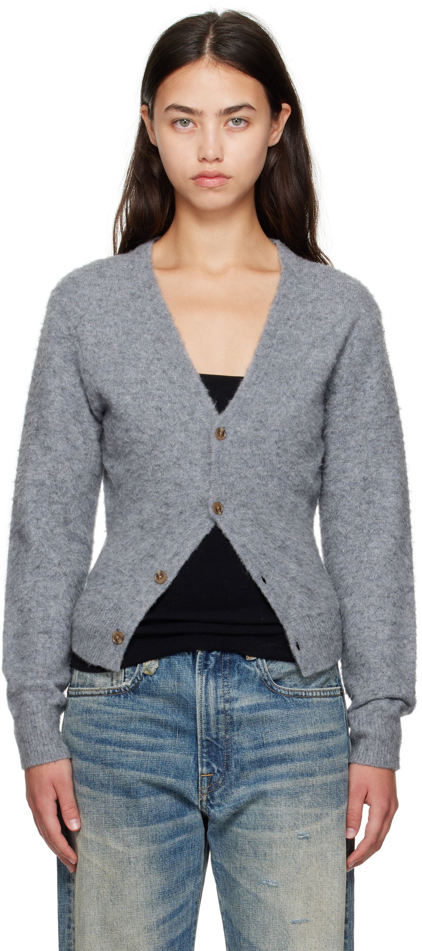 Sveter R13 R13 Split Hem Cardigan Šedá | R13WY291-Y212A