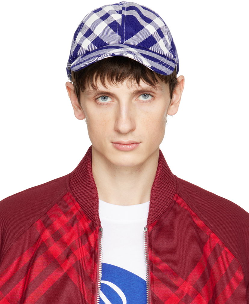 Šiltovka Burberry Check Cap Modrá | 8079477