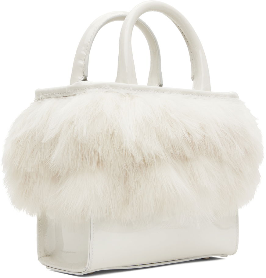 Feather Patent Leather Top Handle Bag