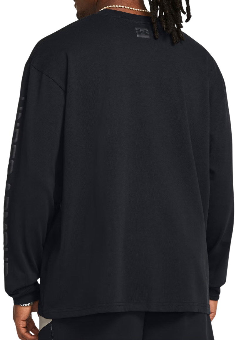 Tričko Under Armour Long Sleeve T-Shirt UA HW TONAL WORDMARK Čierna | 1382890-001, 1