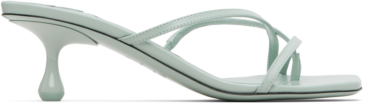 Tenisky a topánky Jimmy Choo Etana 50mm Square Toe Strappy Heeled Sandals Zelené | ETANA MULE 50, 0