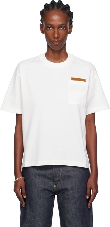 Tričko Bottega Veneta Bottega Veneta Cotton Jersey T-Shirt with Pocket Biela | 838925 V4N50, 0