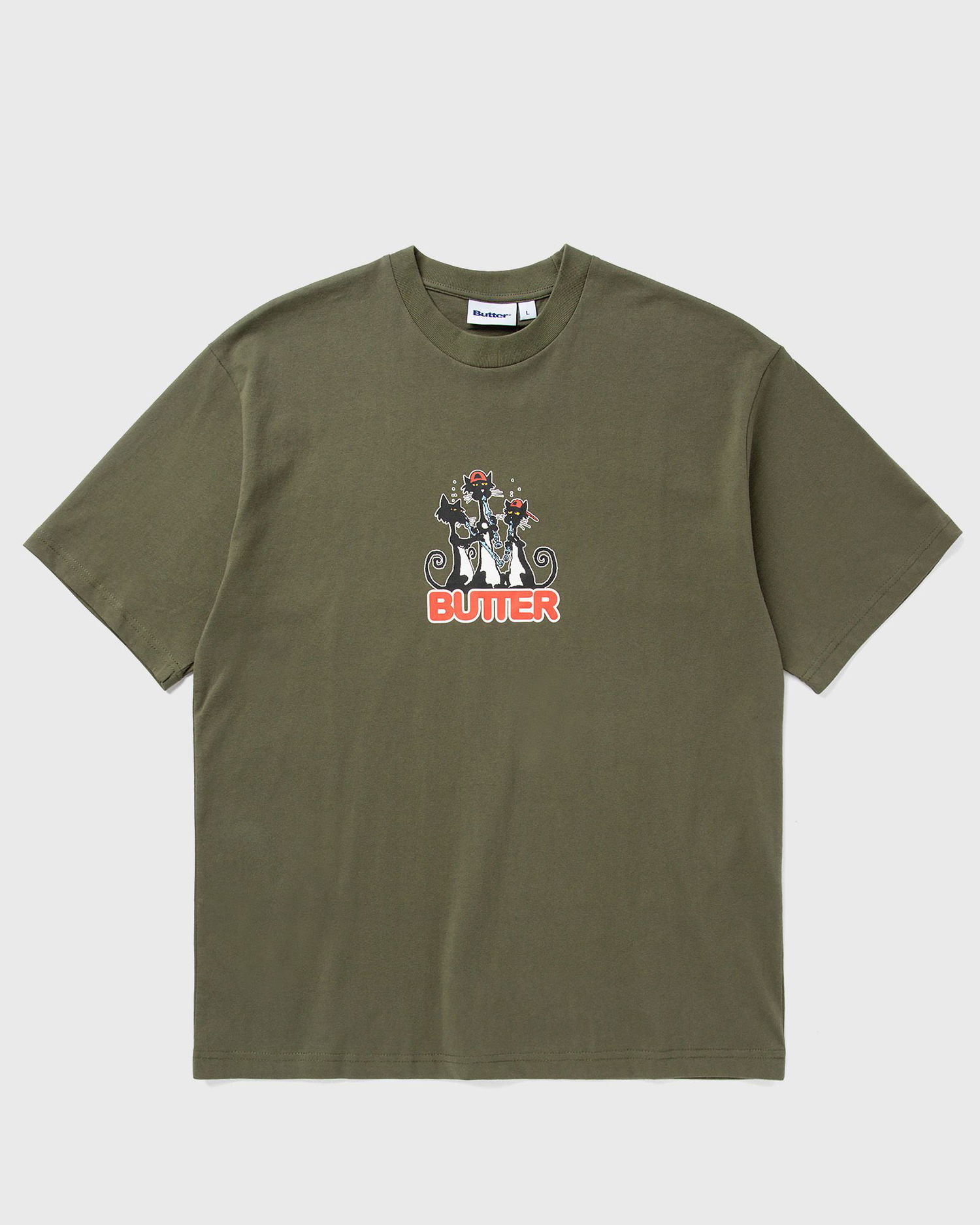 Tričko Butter Goods Cats Graphic T-Shirt Zelené | P20145, 0