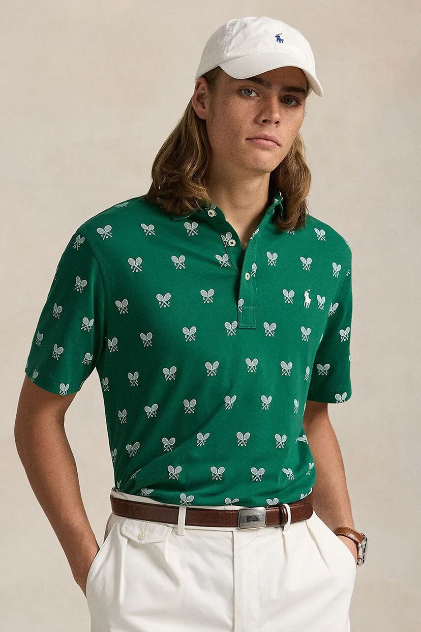 Polo tričko Polo by Ralph Lauren Polo Ralph Lauren Tennis Print Polo Shirt Zelené | 710964977