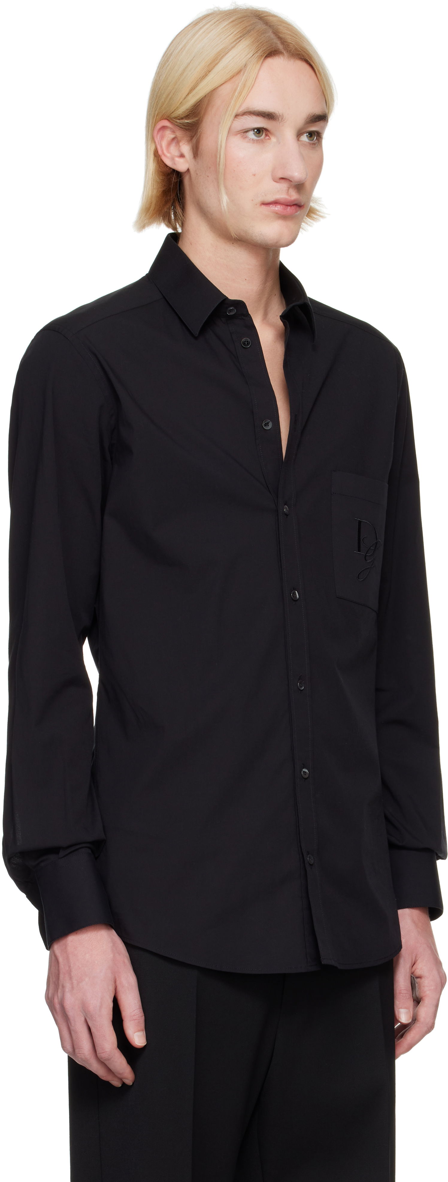 Košeľa Dolce & Gabbana Dolce&Gabbana Shirt With Logo Patch Čierna | G5ML0ZFU5EW, 1