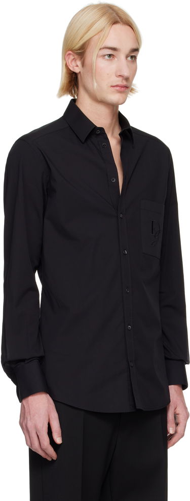 Košeľa Dolce & Gabbana Dolce&Gabbana Shirt With Logo Patch Čierna | G5ML0ZFU5EW, 1