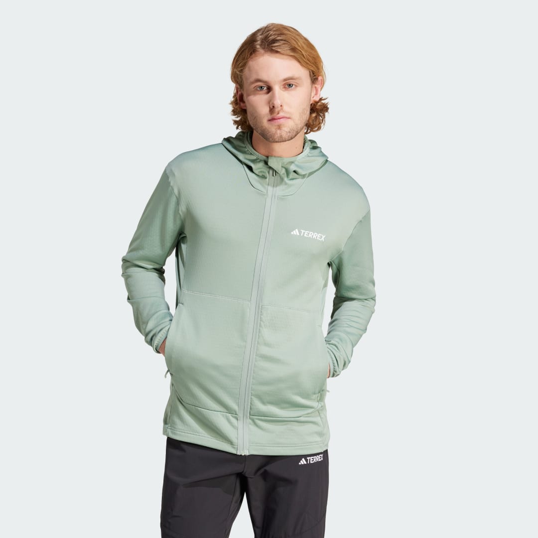 Bunda adidas Performance adidas TERREX BUNDA TERREX XPERIOR LIGHT FLEECE HOODED Šedá | IQ3718, 1