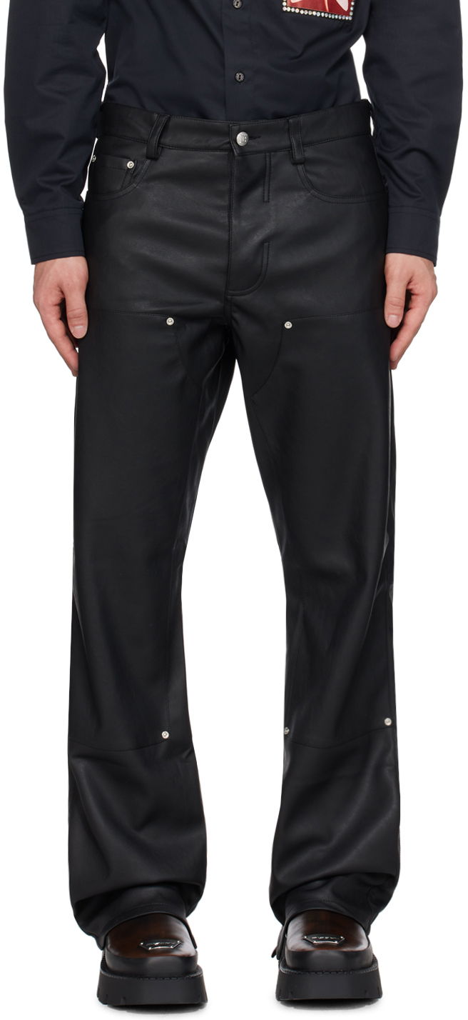 Nohavice MISBHV Carpenter Faux-Leather Trousers Čierna | 231M311, 0