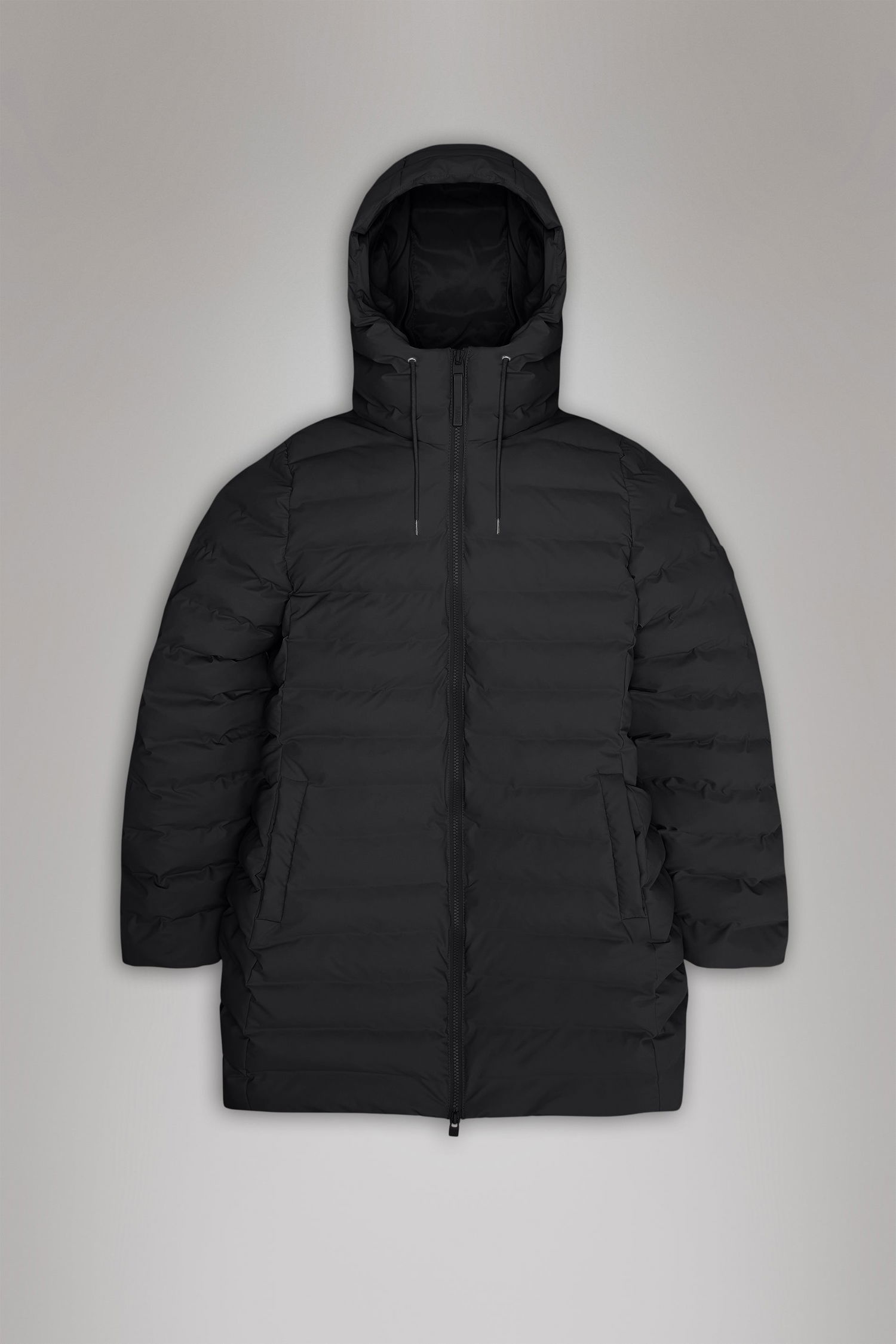 Prešívaná bunda Rains Lohja Long Puffer Curve Jacket Čierna | 15890\01, 0