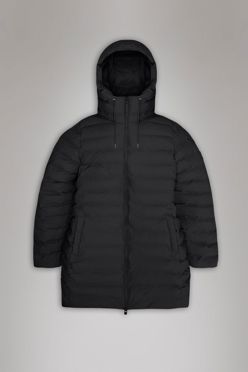 Prešívaná bunda Rains Lohja Long Puffer Curve Jacket Čierna | 15890\01