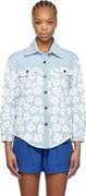 MSGM Floral-Print Denim Shirt