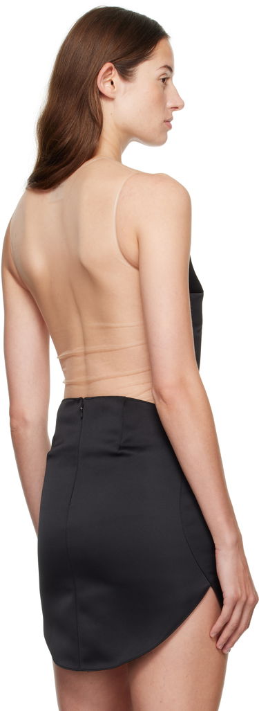 Body Courrèges Courrèges Illusion Circle Satin Bodysuit Čierna | 325JBD143PL0162, 2