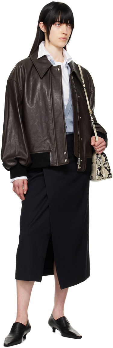 Bomber bunda Khaite Khaite Shelman Leather Jacket Hnedá | 6166729, 4