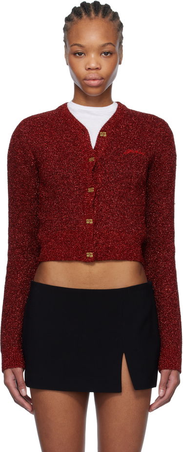 Sveter GANNI Ganni Sparkle Short Cardigan Červená | K2367, 0