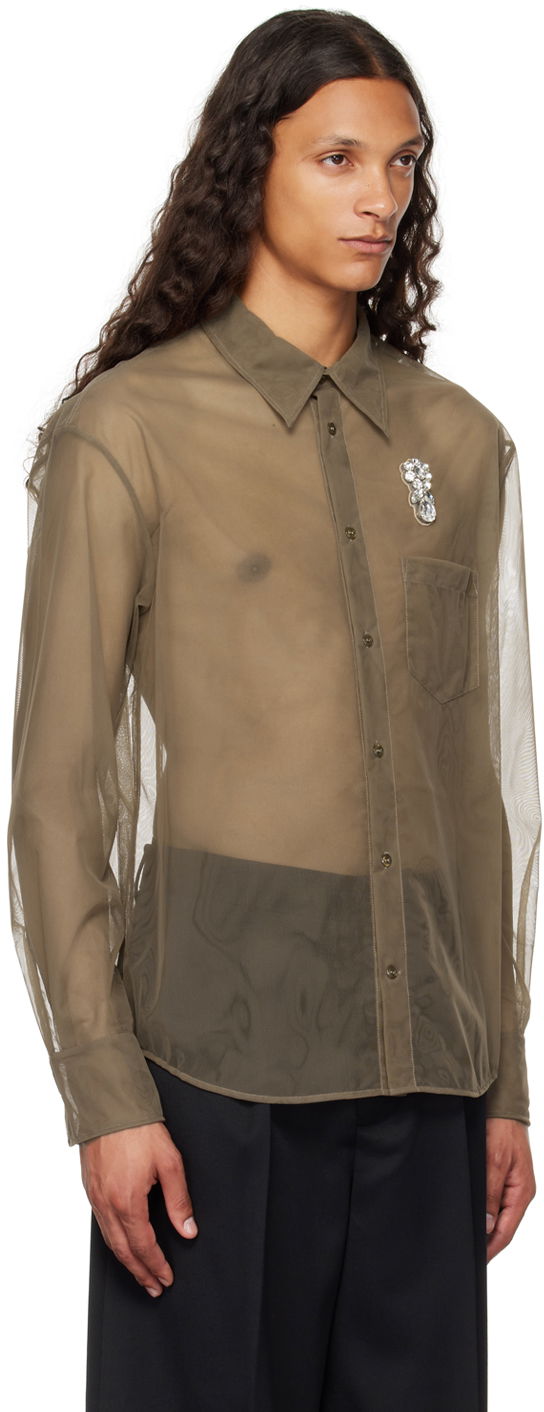 Košeľa Simone Rocha Simone Rocha Sheer Embellished Shirt Zelené | 5289TB 0069, 1