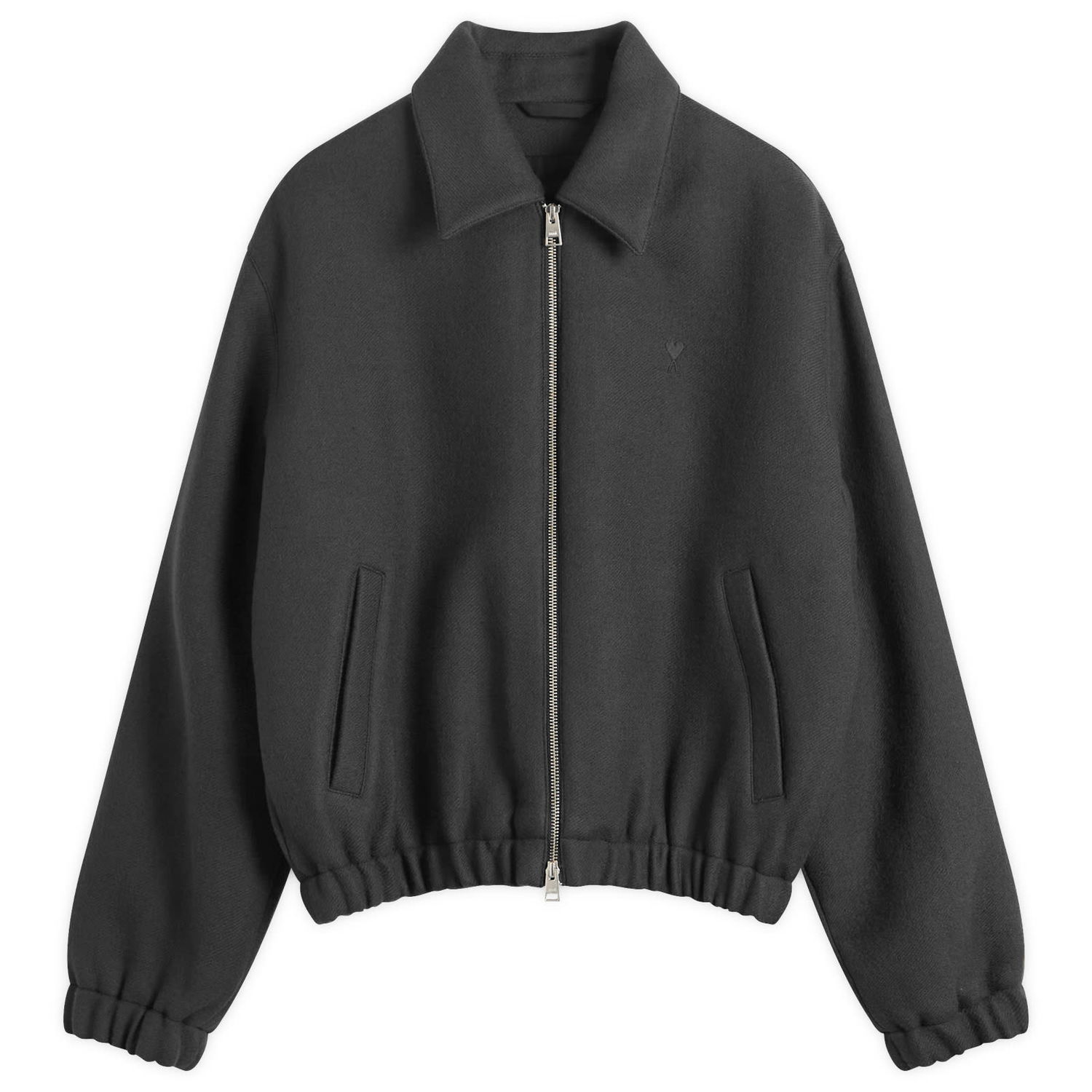 Bomber bunda AMI Boiled Wool Gabardine ADC Jacket Šedá | H25HJK830-WV0078-020H25, 0