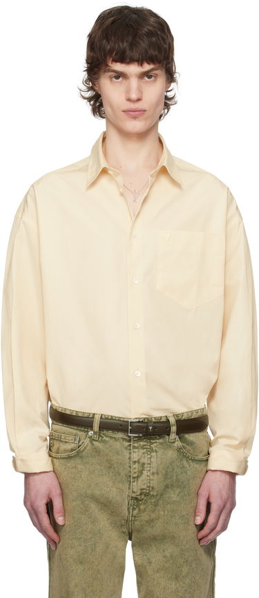 Košeľa AMI AMI Paris Cotton Boxy Shirt Žltá | USH145.CO0076, 0