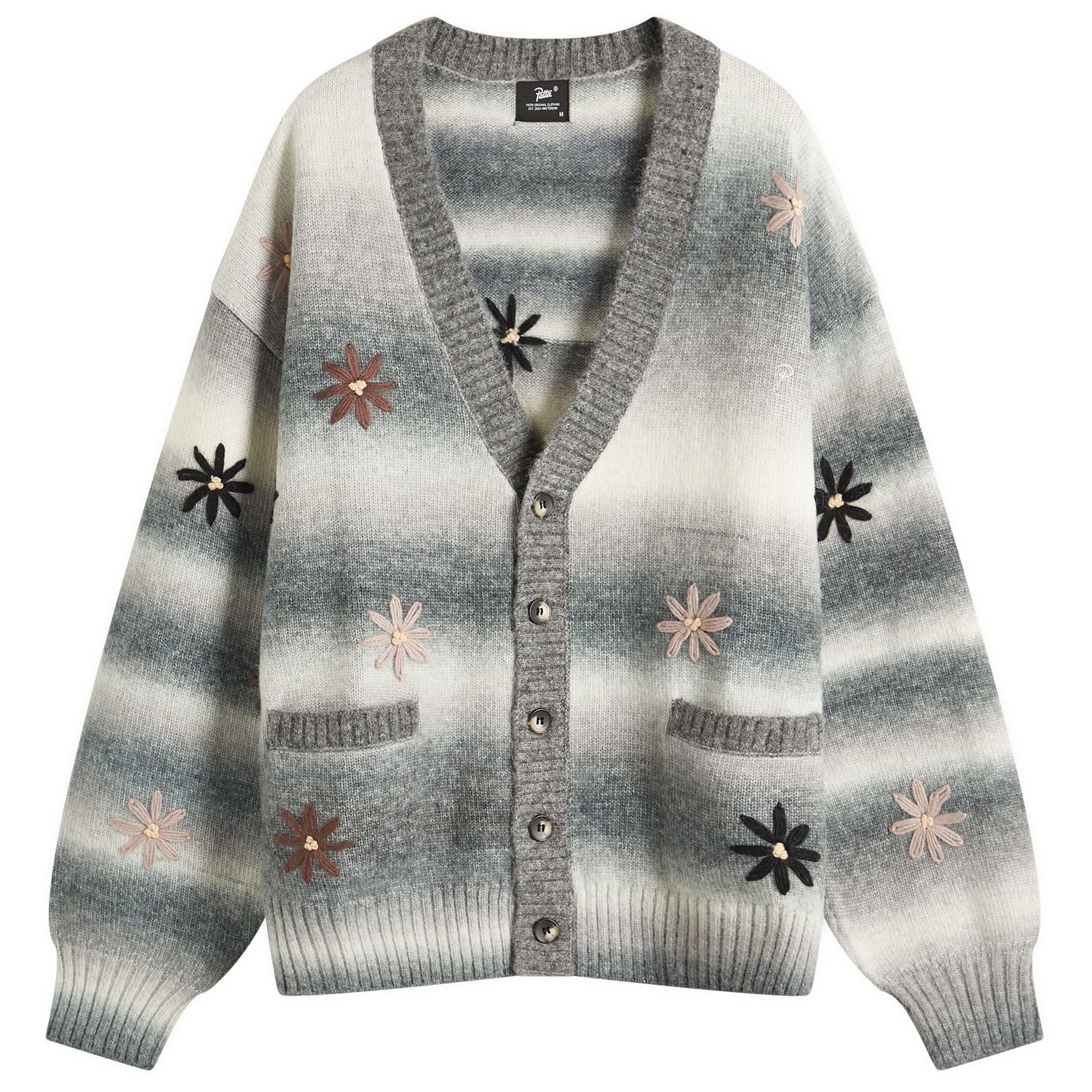 Sveter Patta Patta Peace & Love Knitted Cardigan Šedá | POC-SS25-7010-391-0003-180, 1