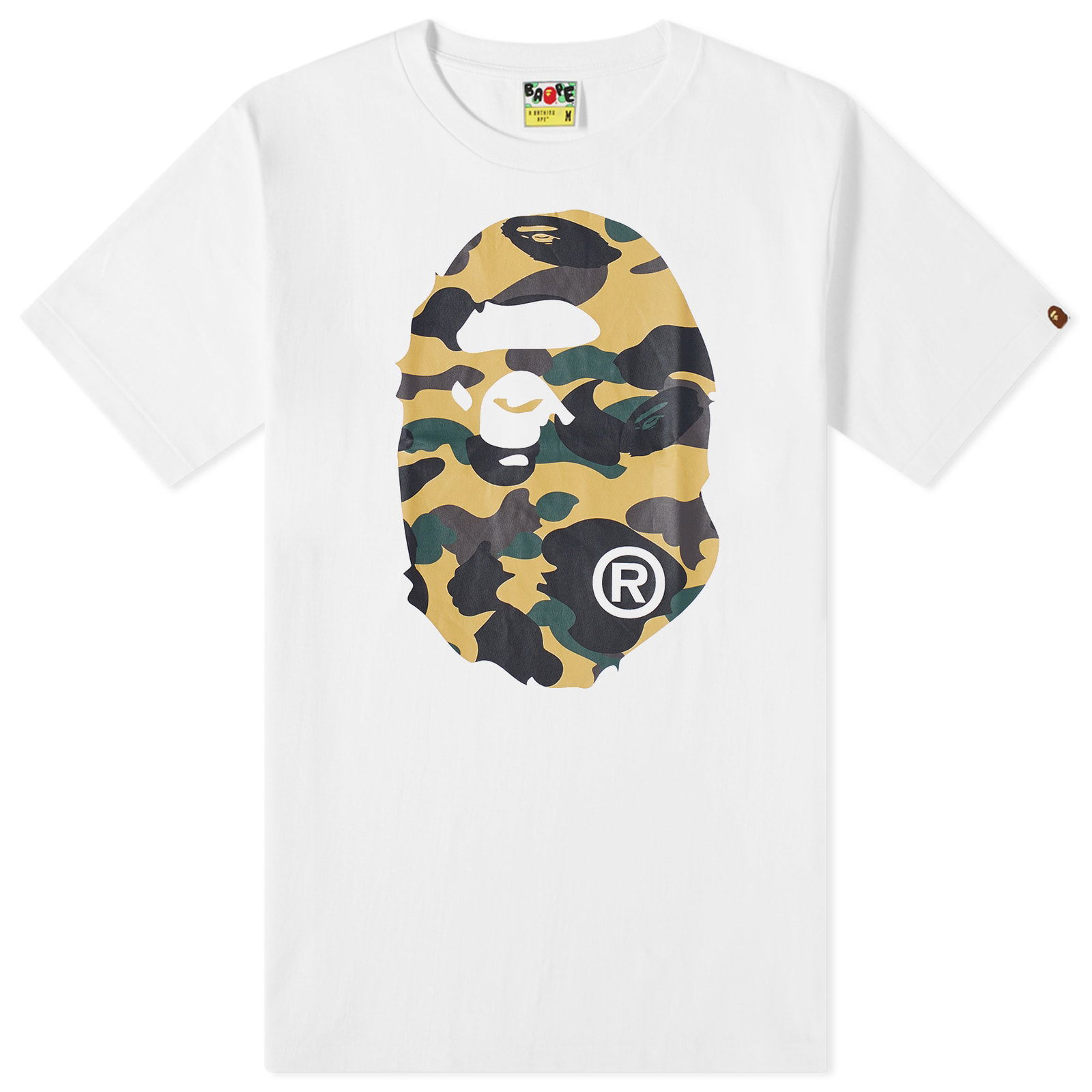 1St Camo Big Ape Head T-Shirt White/Yellow