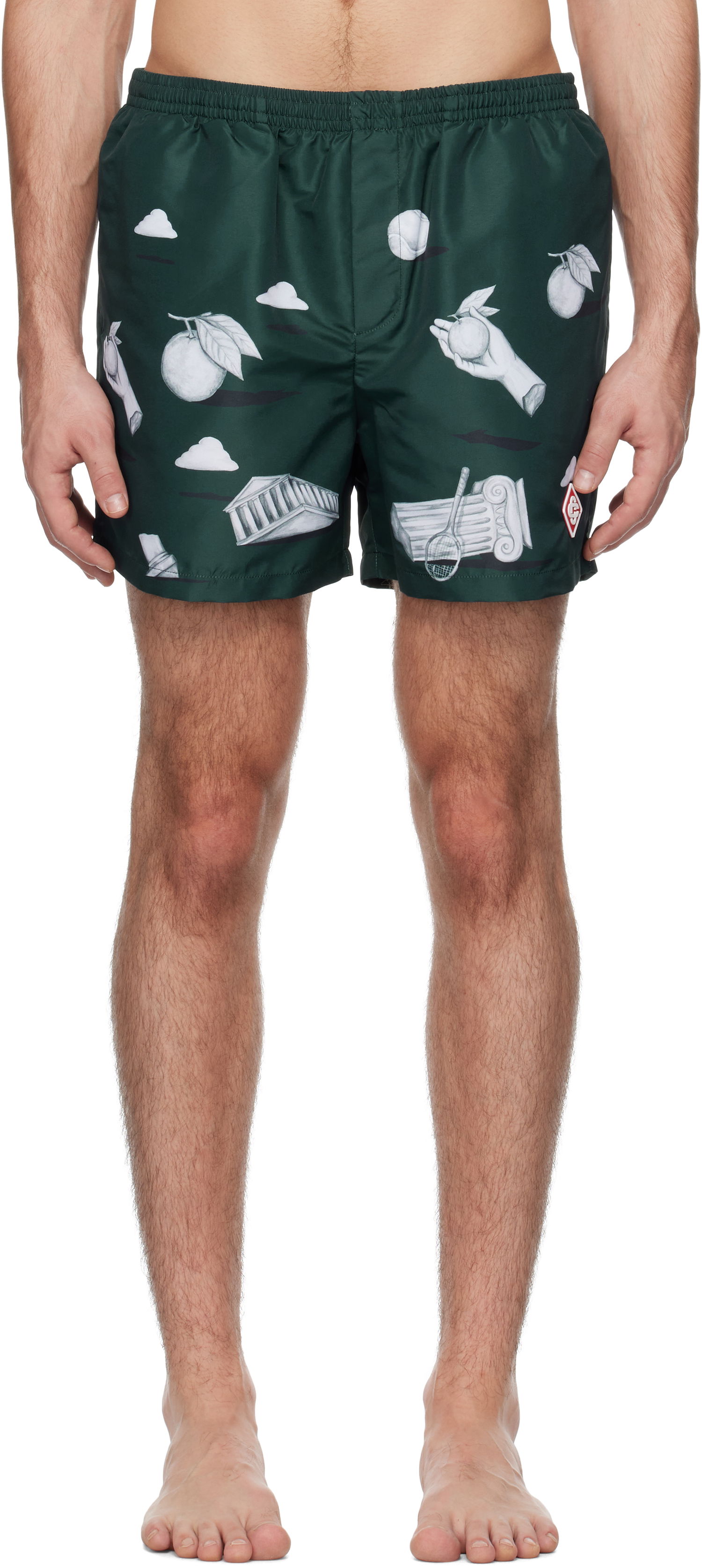 Plavky Casablanca Printed Swim Shorts Zelené | MPS25-TR-032-02, 0