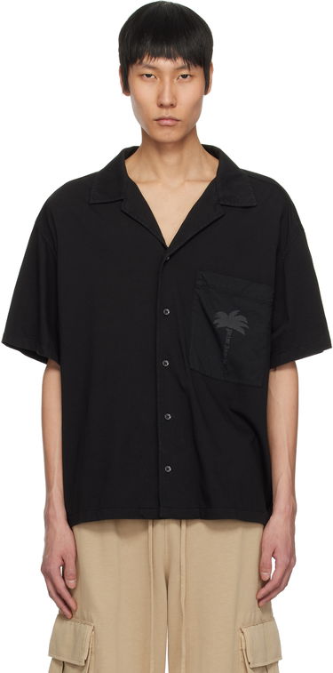 Košeľa Palm Angels Palm Angels Palm Dyed Bowling Shirt Čierna | PMGG009S25FAB0011010, 0