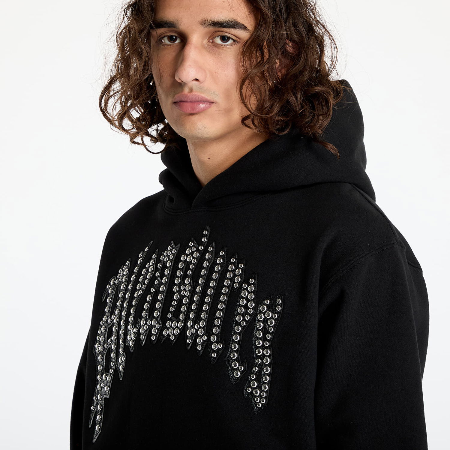 Mikina Pleasures Twitch Studded Hoodie Black Čierna | P24F043 BLACK, 1