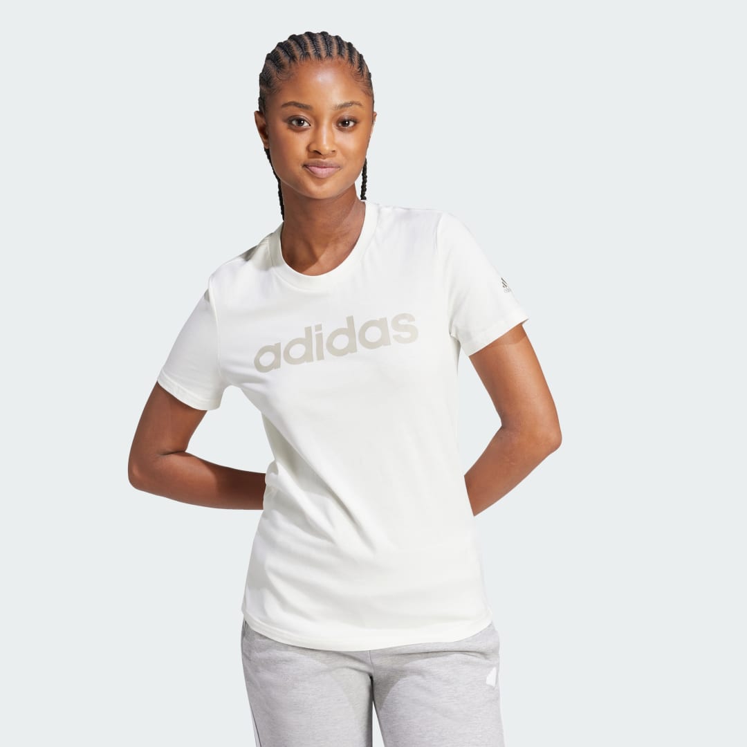 Tričko adidas Performance Essentials Slim Logo Loungewear T-Shirt Biela | IS2103, 0