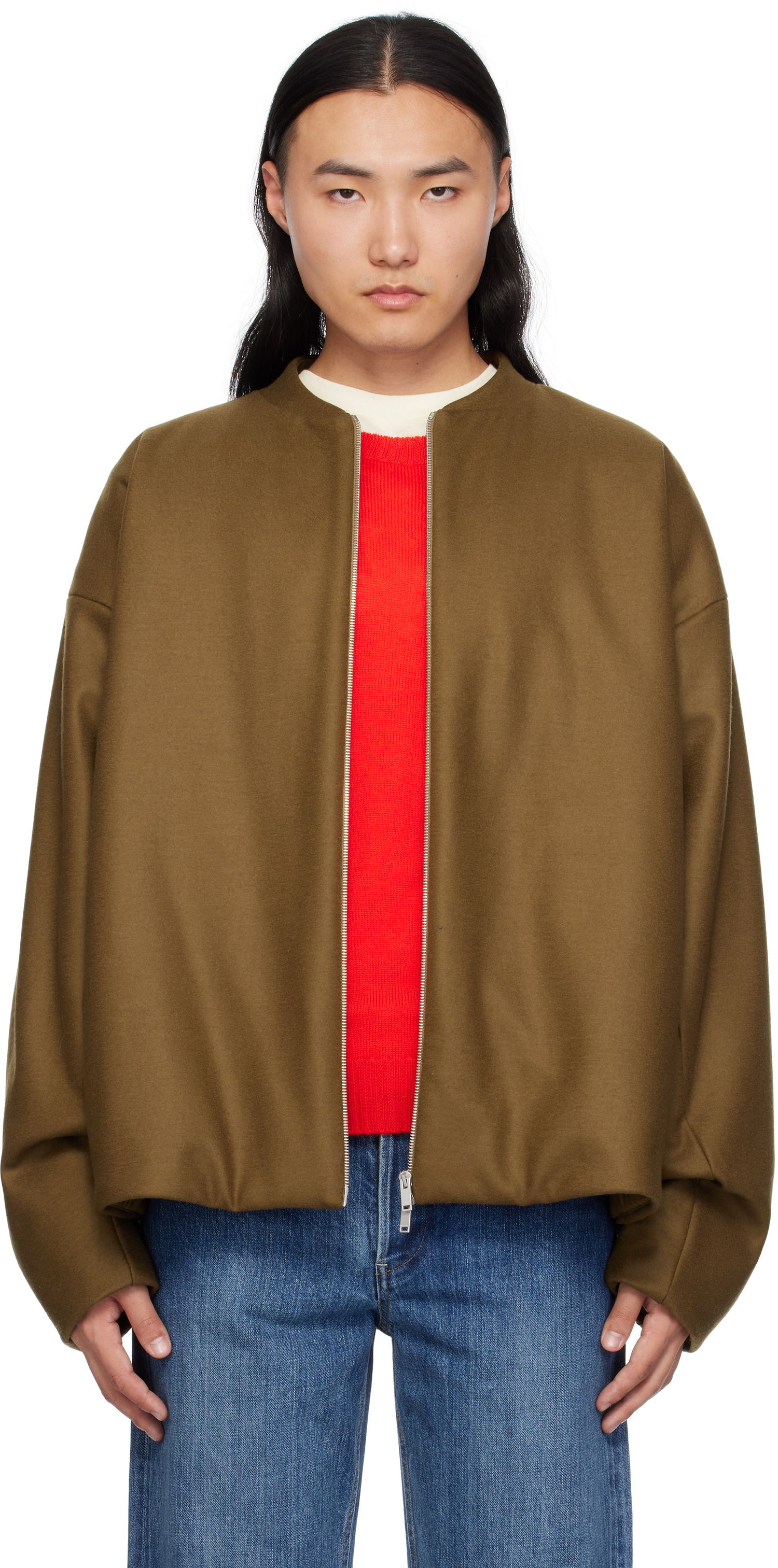 Bomber bunda Jil Sander Zip Up Bomber Jacket Hnedá | J22BN0225_J40045, 0