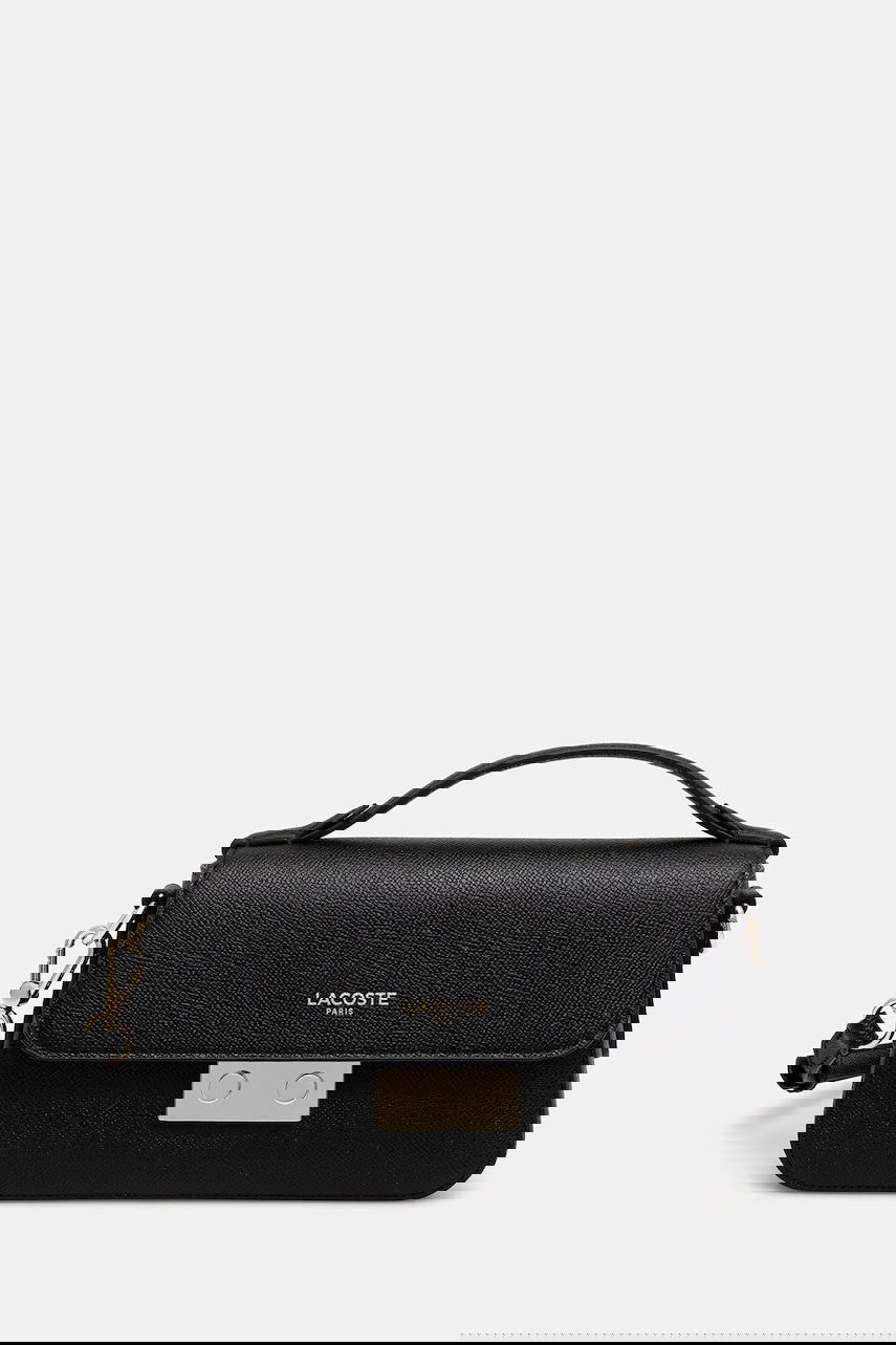 Kabelka Lacoste Lacoste Leather Handbag Čierna | NF5099PH, 0