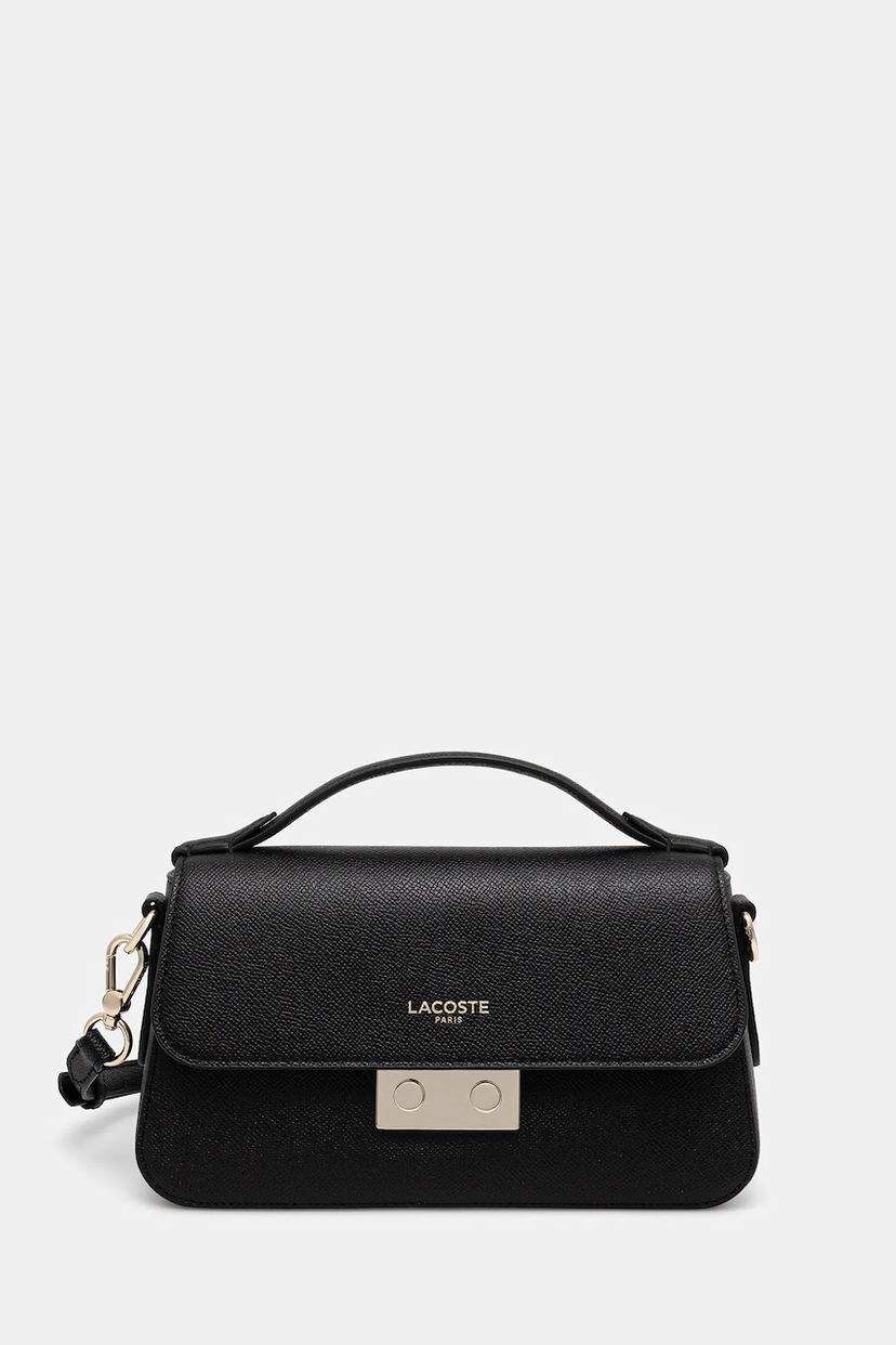 Kabelka Lacoste Lacoste Leather Handbag Čierna | NF5099PH