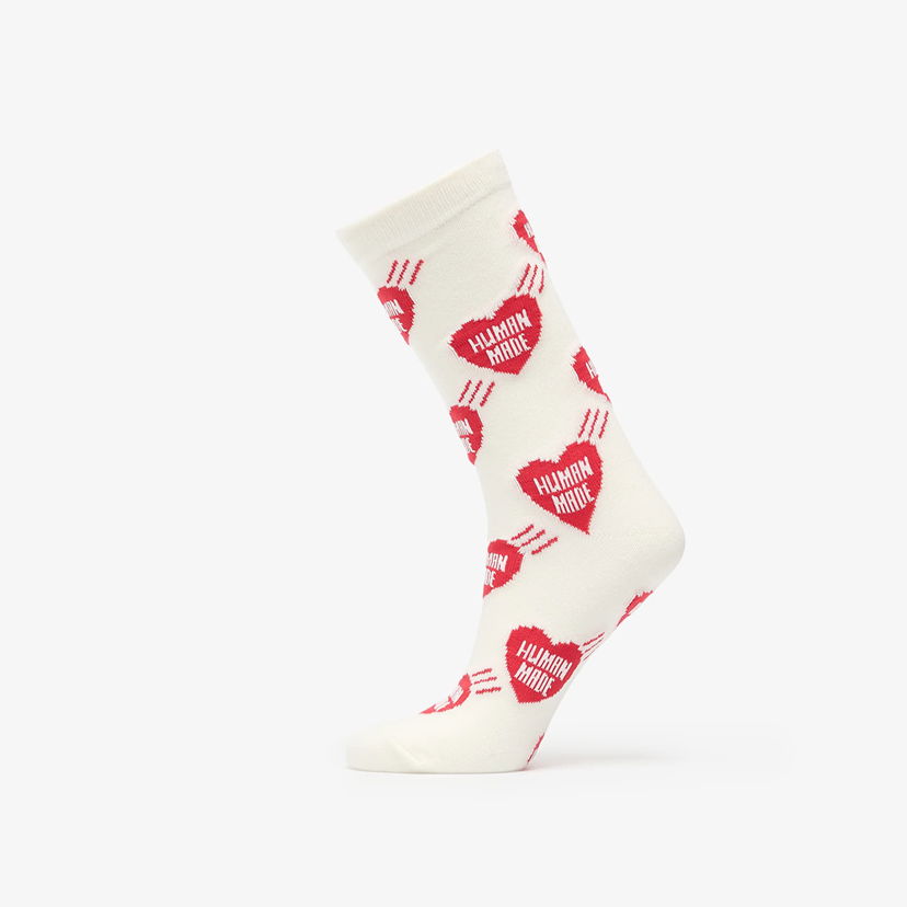 Ponožky Human Made HUMAN MADE Heart Socks 1-pack Biela | HM30GD060WH