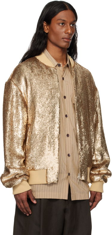 Bomber bunda Dries Van Noten Dries Van Noten Sequinned Bomber Jacket Metalická | 251-080546-1481, 1