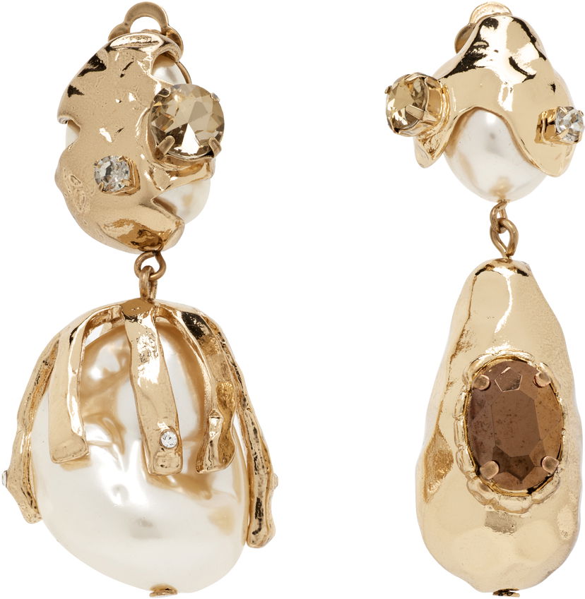Náušnice Max Mara Weekend Max Mara Bairo Gold-Tone & Faux Pearl Earrings Metalická | 2525756114600