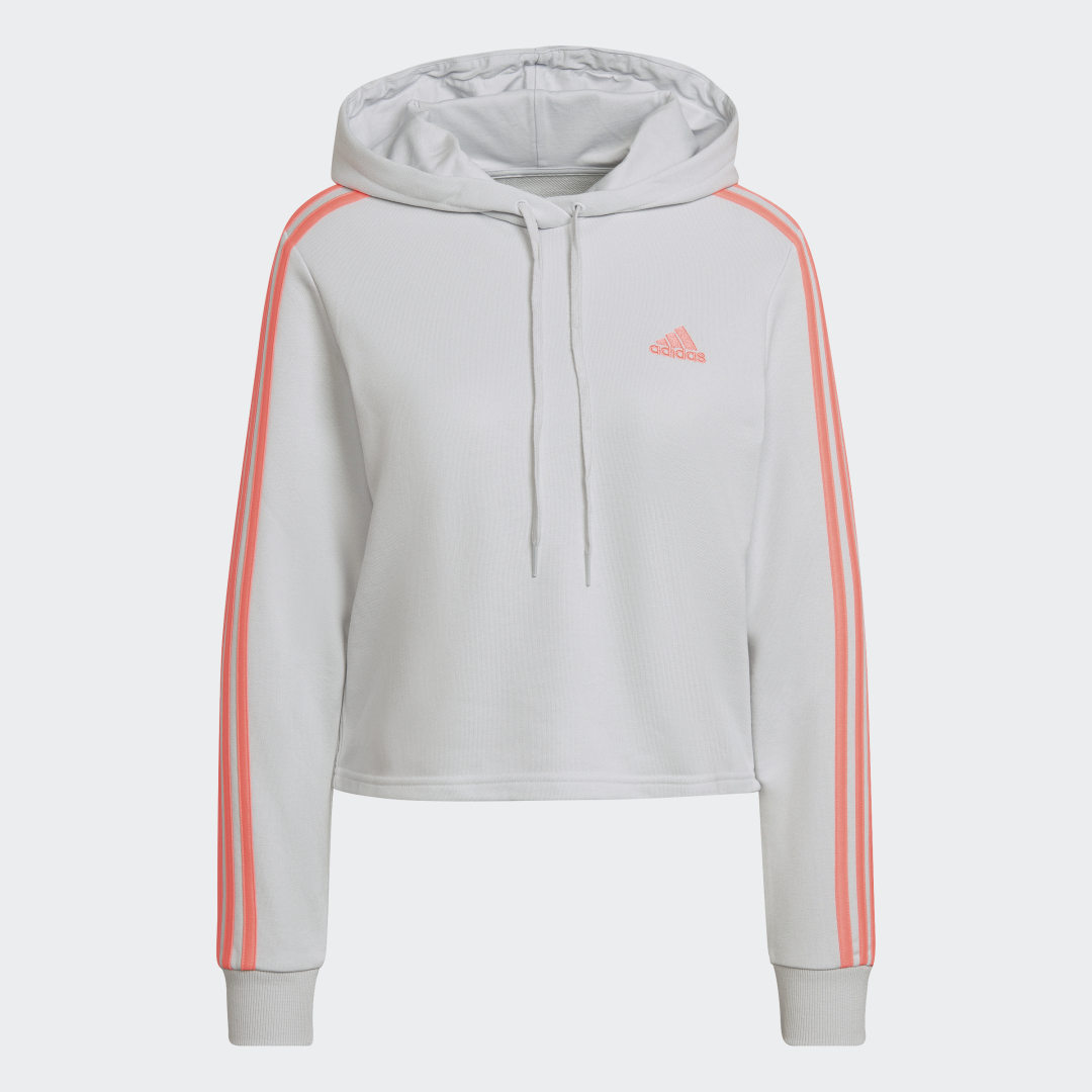 Mikina adidas Performance Cropped Hoodie with Three Stripes Šedá | HC9132, 1