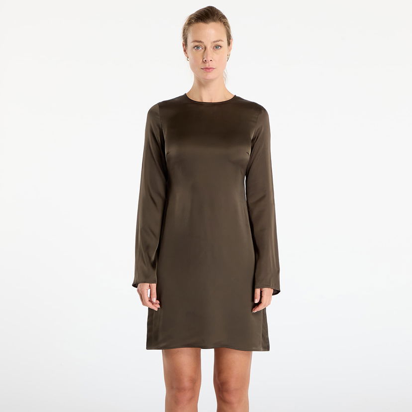 Šaty Samsoe Samsoe Samiley Long-Sleeved Satin Mini Dress Zelené | F25400095_CLR002335