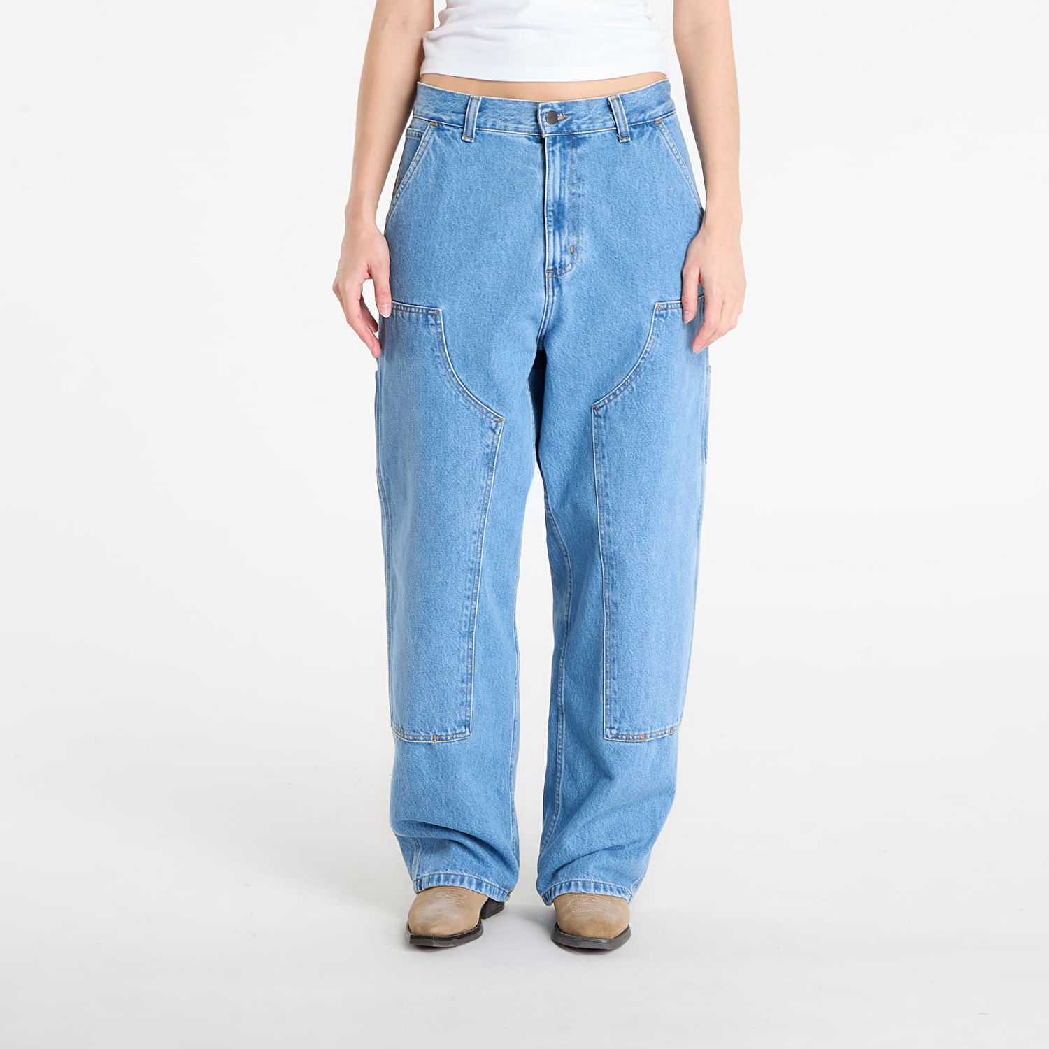 Džínsy Carhartt WIP Brandon Double Knee Pant Modrá | I034635.0112, 0