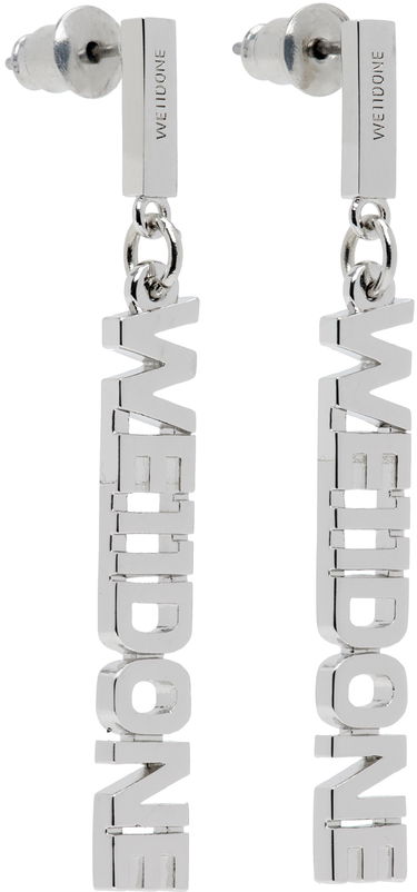 Náušnice We11done Lettering Drop Earrings Metalická | WD-AJ2-24-524-U-SV, 1