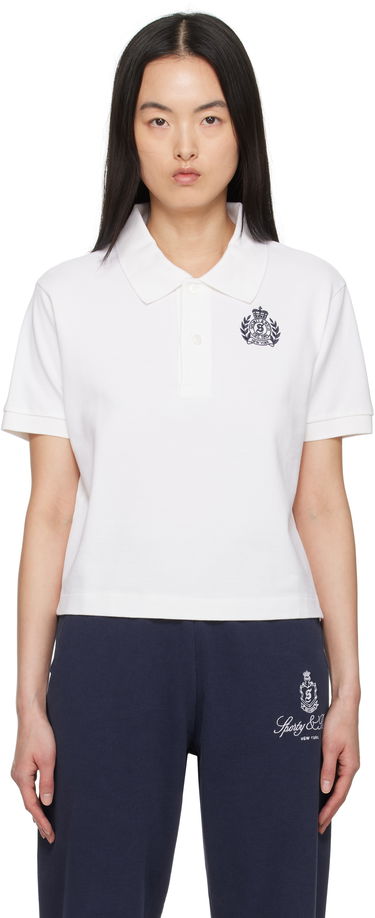 Polo tričko Sporty & Rich Sporty & Rich H&W Crest Pique Polo Biela | TO085606241WH01, 0