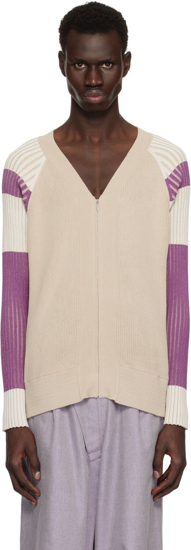 Sveter KIKO KOSTADINOV Kiko Kostadinov Inex Zip Cardigan Béžová | KKSS25KN03-115, 0