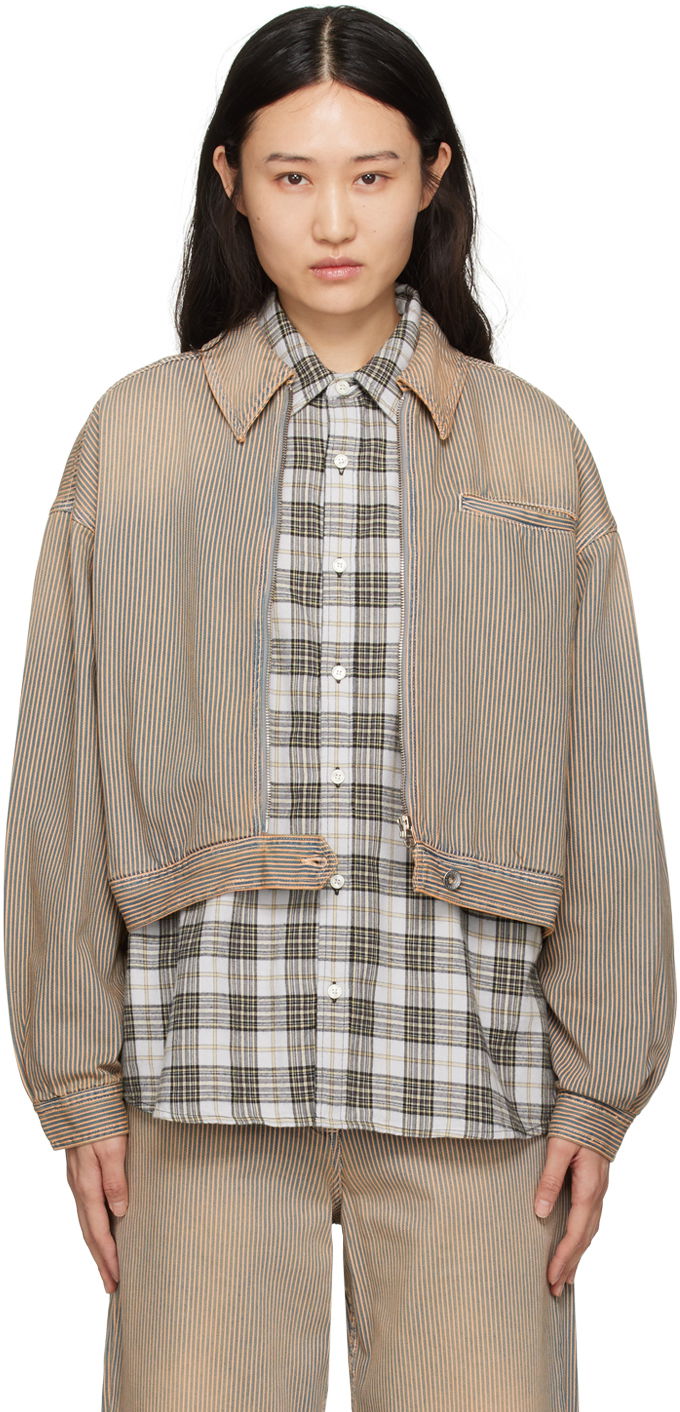 Bunda YMC Burnside Cropped Denim Jacket Béžová | Q5WAH, 0