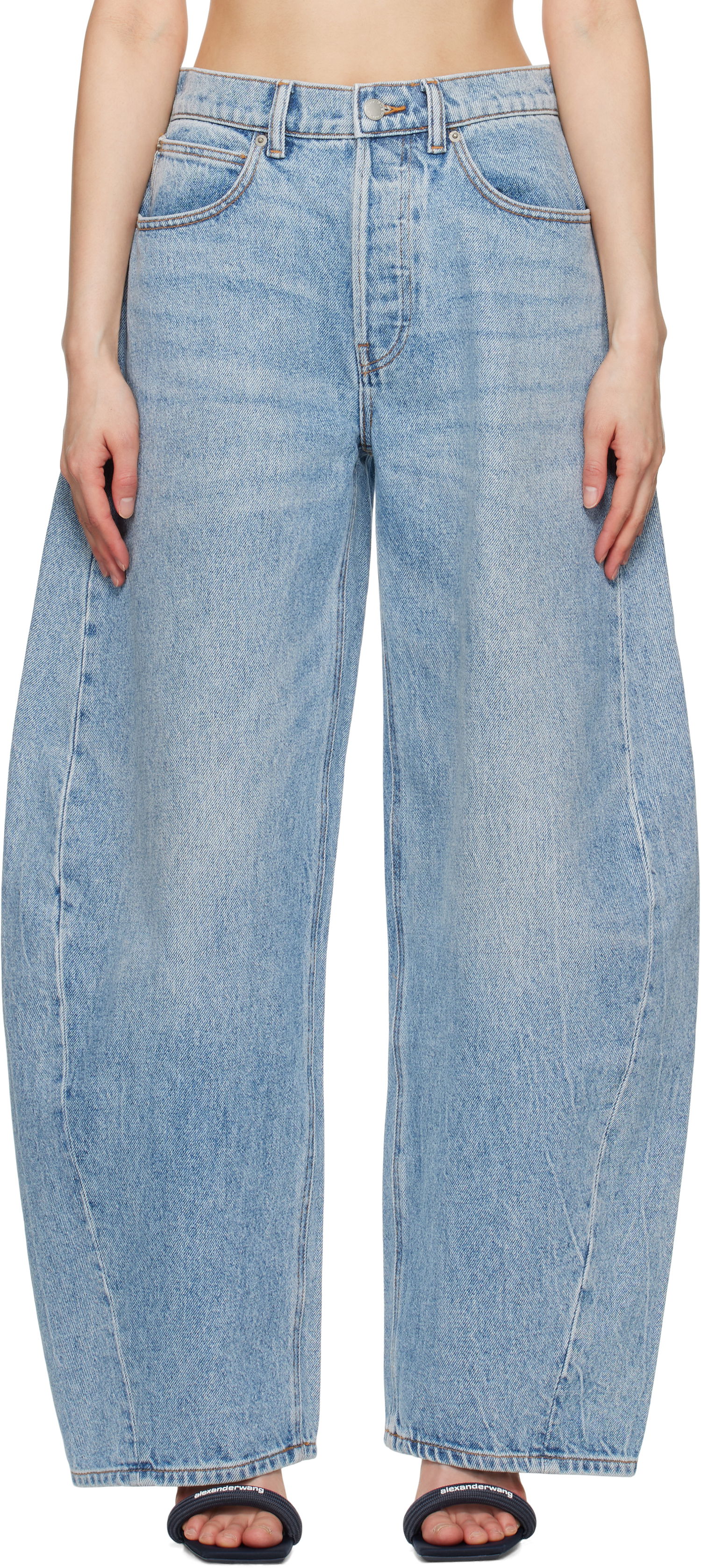 Džínsy Alexander Wang Alexander Wang Oversized Rounded Mid-Rise Jeans Modrá | 4DC2254701, 0