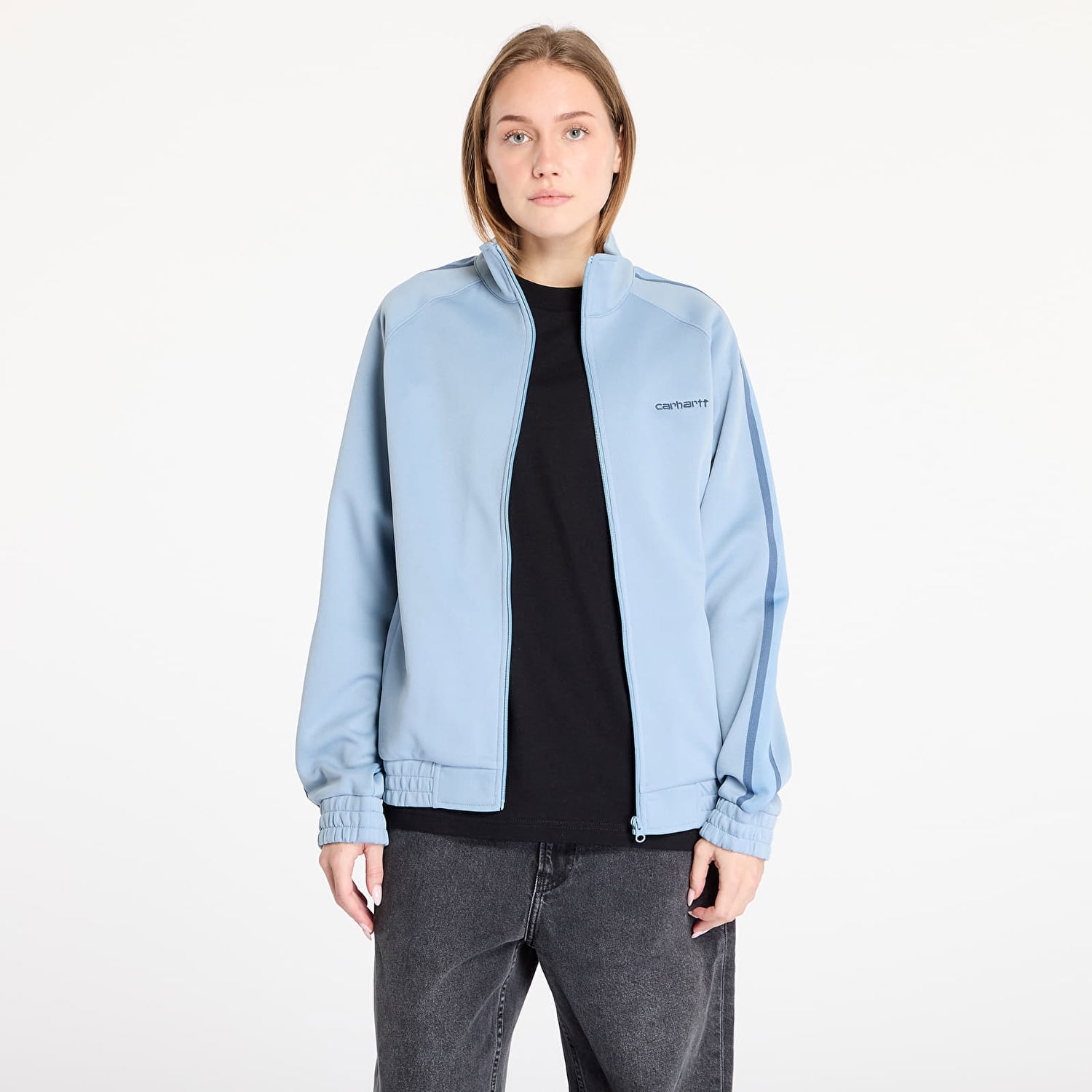 Mikina Carhartt WIP Sweatshirt Bolan Jacket UNISEX Dusty Ice/ Positano S Tyrkysová | I033926.2JNXX, 0