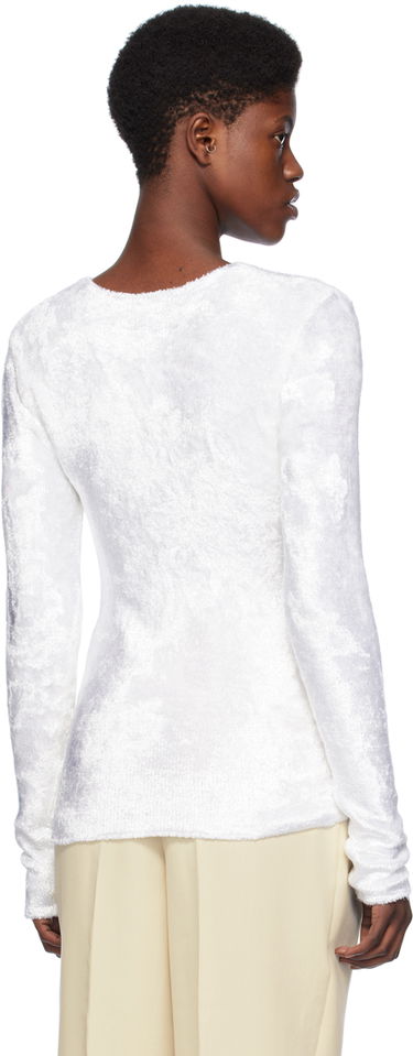 Sveter TOTEME TOTEME Slim Long Sleeve T-Shirt Biela | 241-WRT1059-YA0026, 2
