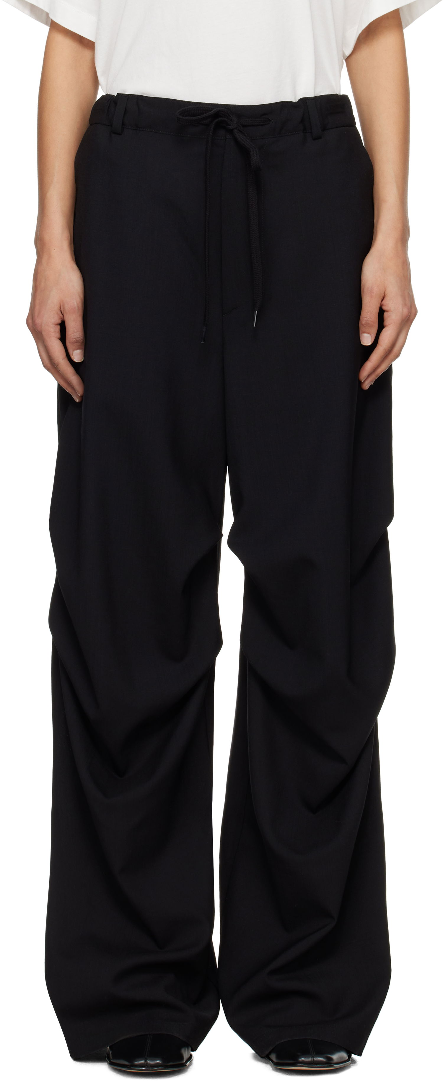 Nohavice Maison Margiela MM6 Maison Margiela Tailoring Wool Canvas Cargo Trousers Čierna | S52KA0524 M35080, 0