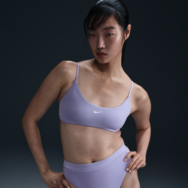 Plavky Nike Essential High-Waist Bikini Bottoms Fialová | DH9951-515, 3