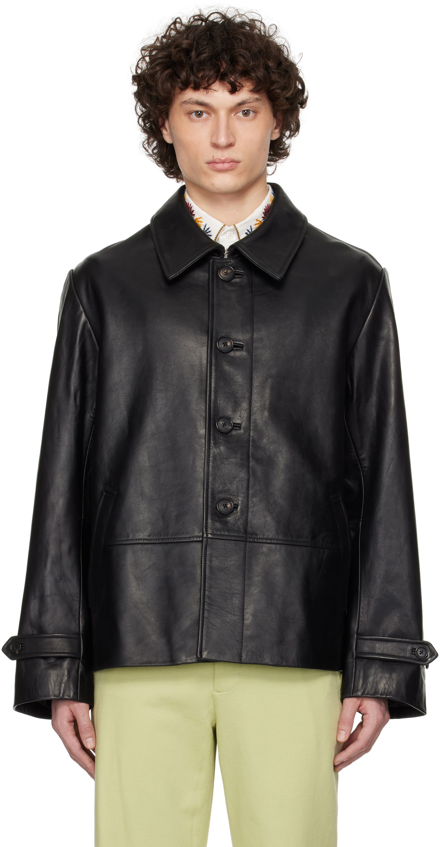 Bunda Bode Bode Cropped Continental Leather Jacket Čierna | MRS25OW001, 0