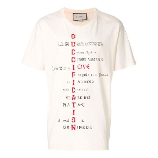 Tričko Gucci Alphabet Print T-Shirt Biela | 492347-X3N07-7550