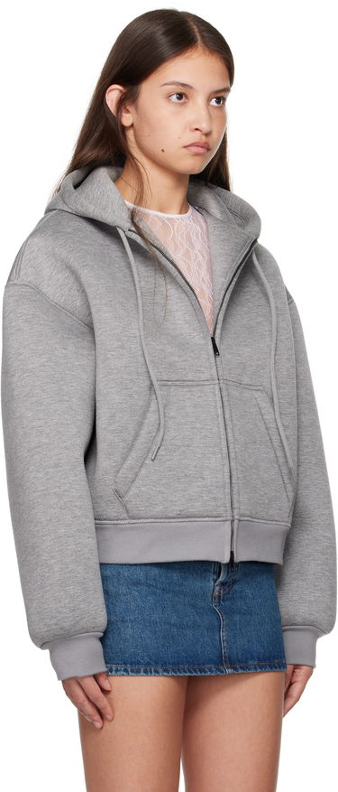 Mikina WARDROBE.NYC WARDROBE.NYC Bonded Zip-Up Hoodie Šedá | W1093F24BJ, 1