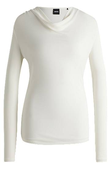 Sveter BOSS Stretch Crepe Cowl Neck Top Biela | 50523978, 0