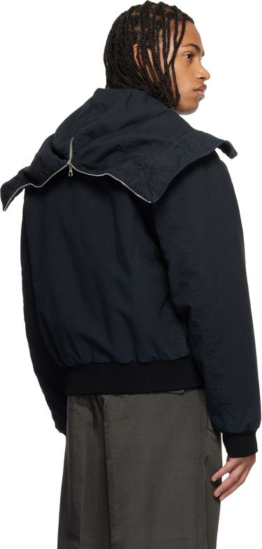 Bomber bunda Dries Van Noten Overdyed Hooded Bomber Jacket Navy | 252-020585-2101, 2